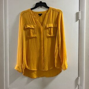 a.n.a Yellow Button-Front Utility Shirt